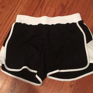 black and white champion running shorts